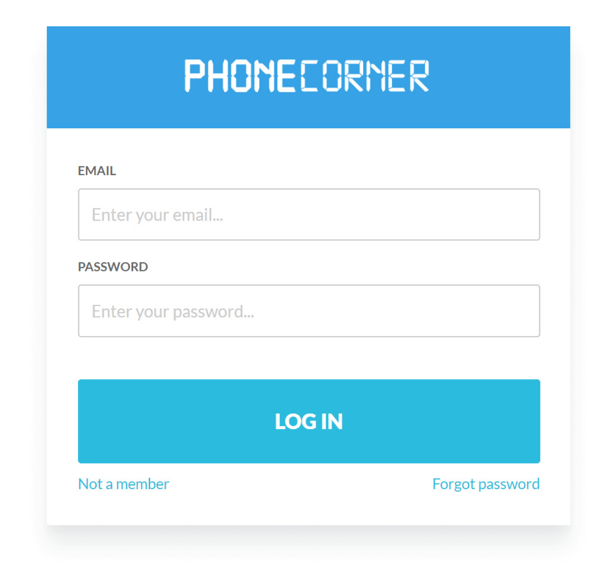 Membership login form