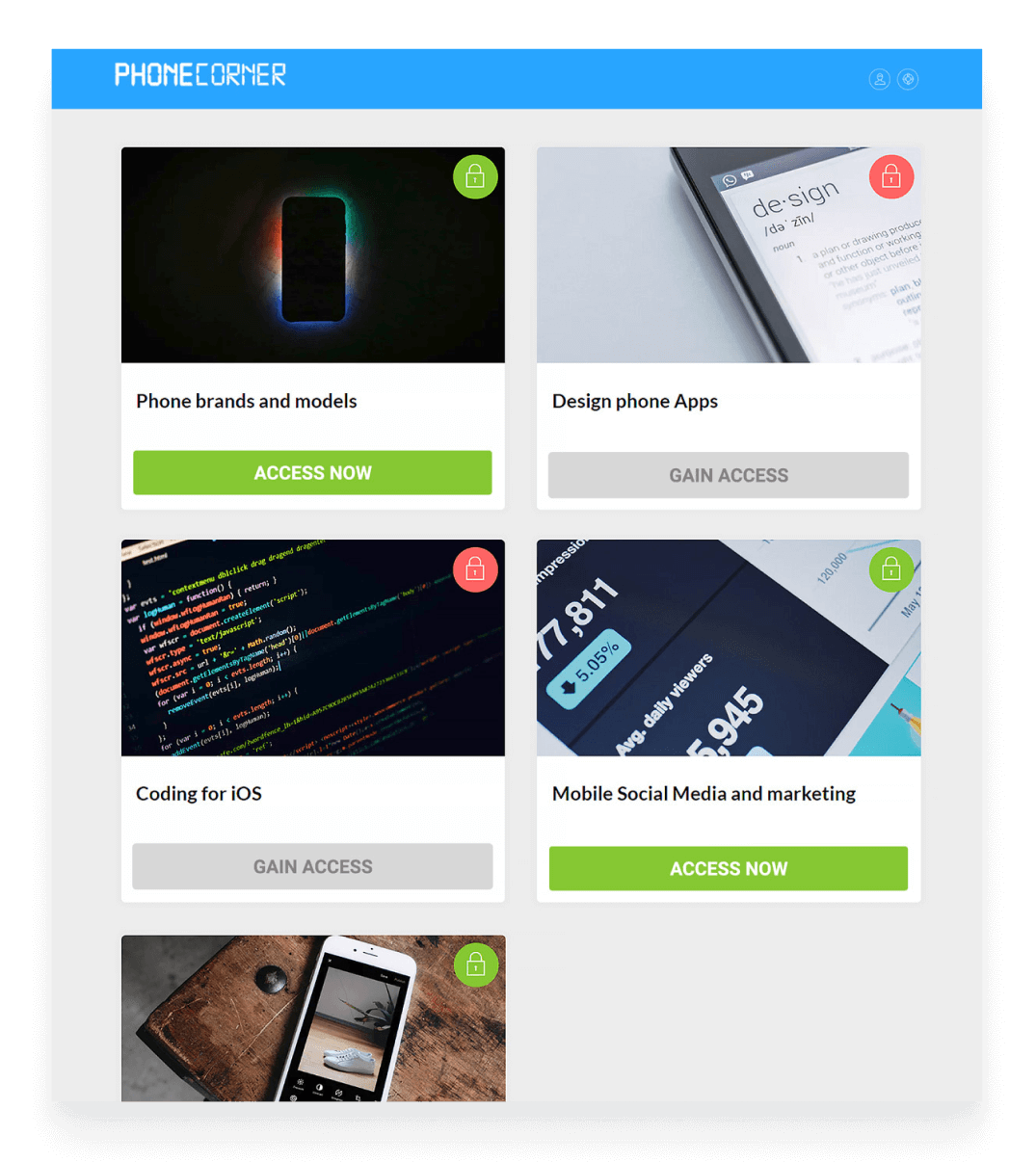 A page with login options for multiple memberships