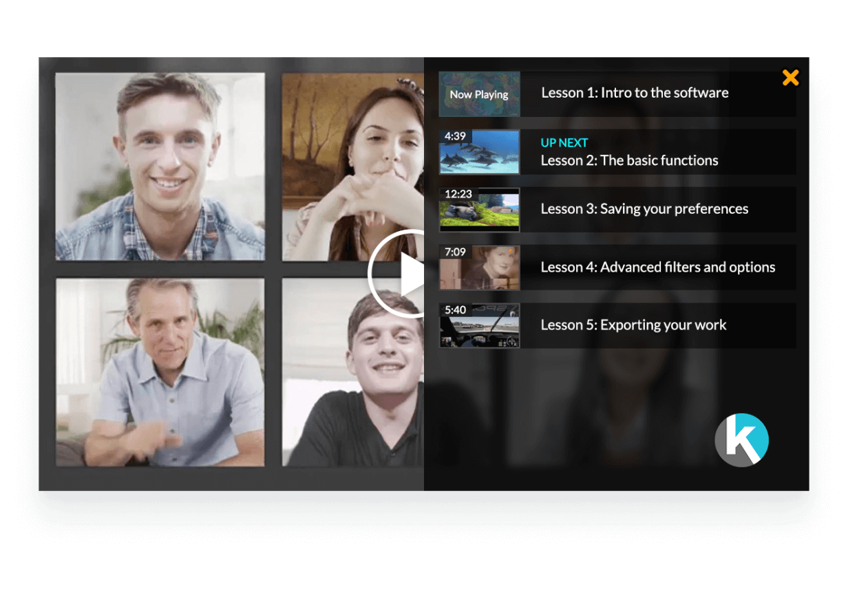 Video playlist with Kartra videos
