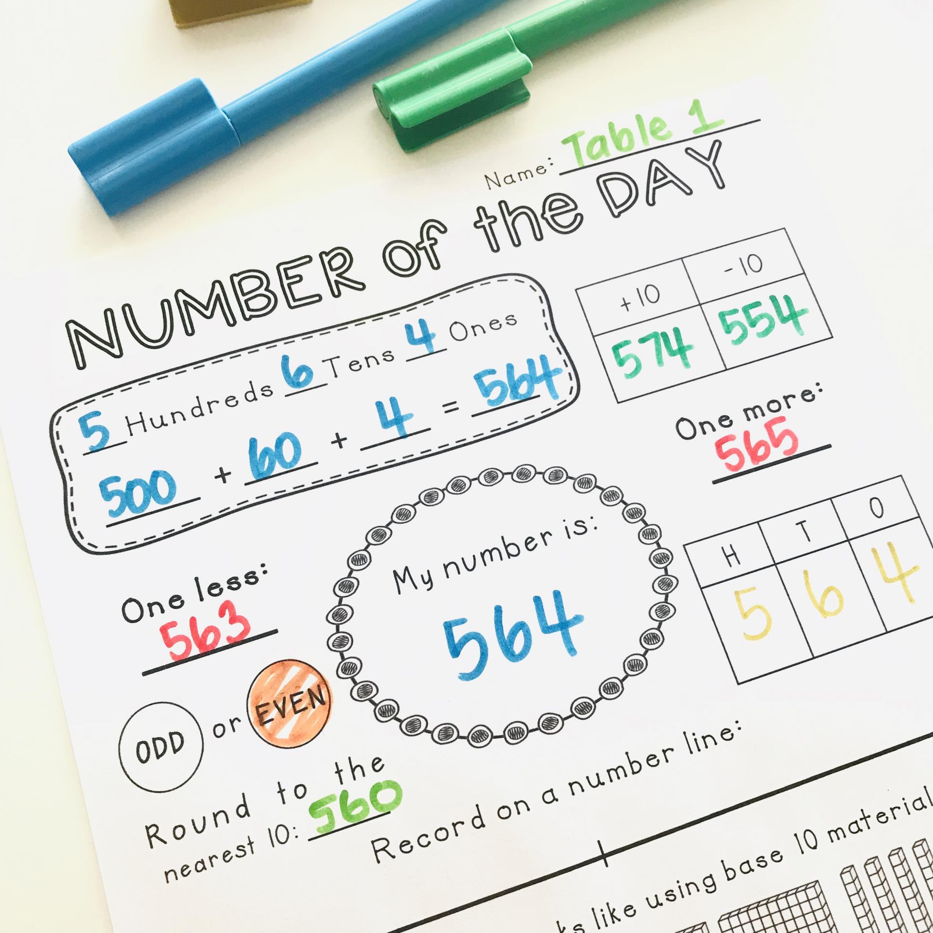 Number of the Day Free Template